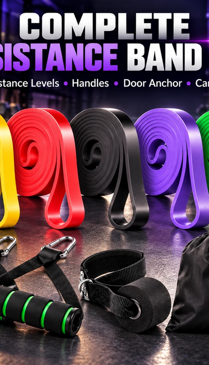 5-Level Resistance Bands Set with Door Anchor Kit