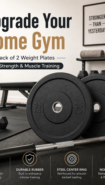 25kg Rubber Bumper Plates – Pack of 2 (50kg Total)