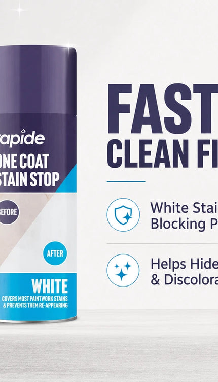 One Coat Stain Stop Spray 400ml White Aerosol Damp Mould Blocker Paint