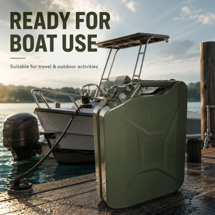 10L Heavy Duty Metal Jerry Can – Petrol & Diesel Fuel Storage Container (Pack of 1)