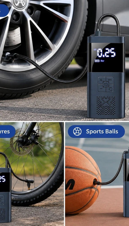 Car Tyre Inflator 150PSI Cordless Air Compressor Pump Digital 5V 4000mAh Battery