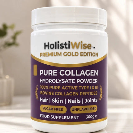 Pure Collagen Hydrolysate Powder 300g Type I & III Bovine Peptides Unflavoured