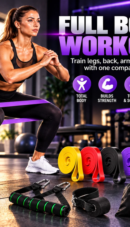 5-Level Resistance Bands Set with Door Anchor Kit