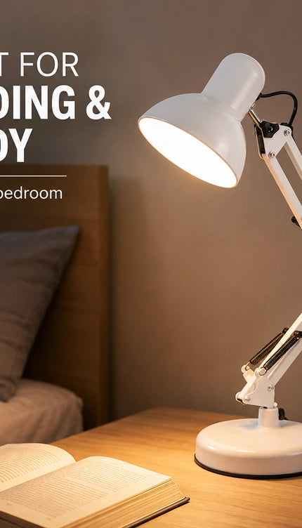 Desk Lamp E27 Swing Adjustable Arm Table Light with Clamp Reading Craft Work