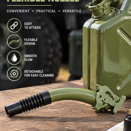 10L Heavy Duty Metal Jerry Can – Petrol & Diesel Fuel Storage Container (Pack of 1)