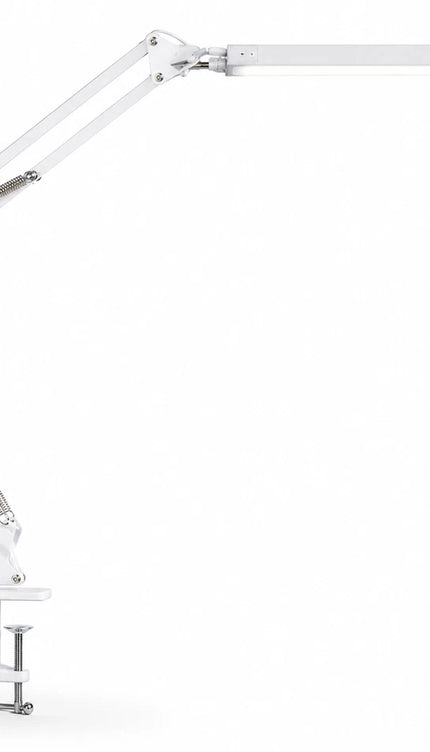 LED Metal Desk Lamp with Clamp USB 3 Colour Modes 10 Brightness Levels Swing Arm