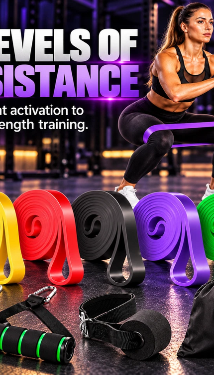 5-Level Resistance Bands Set with Door Anchor Kit