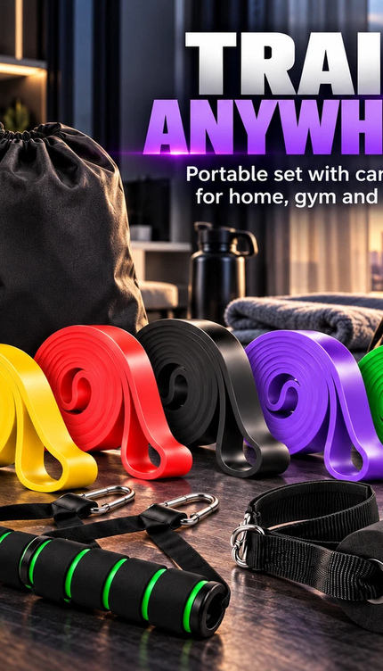 5-Level Resistance Bands Set with Door Anchor Kit