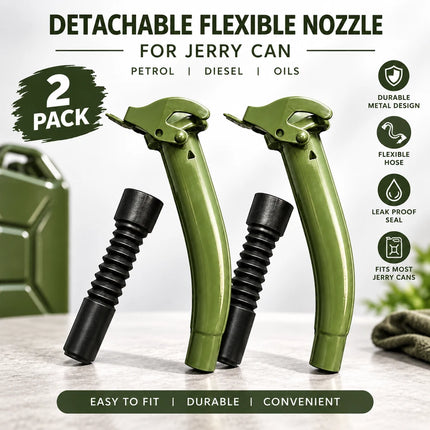 30cm Jerry Can Spout Easy Pour Detachable Rubber Nozzle for Metal Jerry Cans