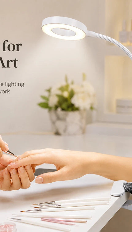 USB LED Clip Desk Lamp with Flexible Neck & Dimming-White