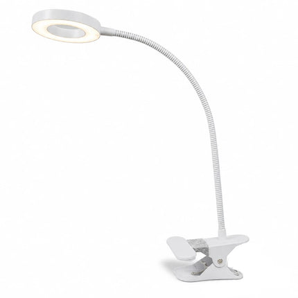 LED Gooseneck Clip Desk Lamp USB Dimmable 3 Colour Modes 10 Brightness Level