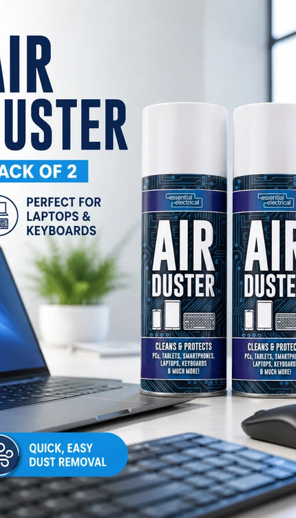2-Pack Air Duster Spray Compresed Gas Can for Cleaning Laptop PC Keyboard 400ml