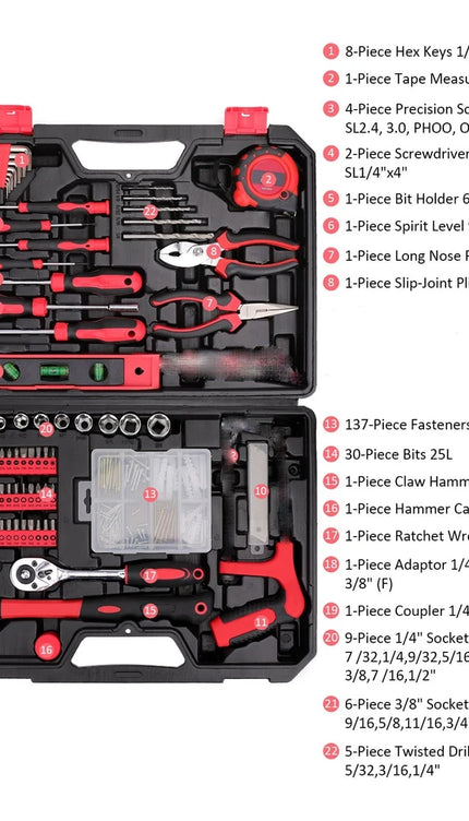 Tool Kit 226 Pcs Professional Hand Tool Kit Set Household & Workshop DIY Tools