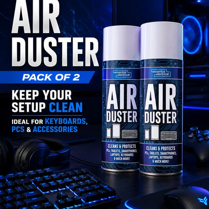 2-Pack Air Duster Spray Compresed Gas Can for Cleaning Laptop PC Keyboard 400ml