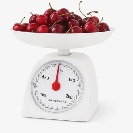 Kitchen Weight Scale 5KG White Round Mechanical Cooking Food Measuring Scale