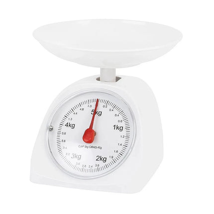 Kitchen Weight Scale 5KG White Round Mechanical Cooking Food Measuring Scale