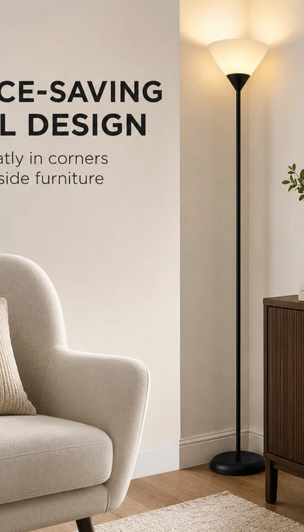 Uplighter Floor Lamp Sleek & Modern Standing Tall Lamp for Home Office