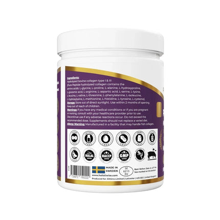 Pure Collagen Hydrolysate Powder 300g Type I & III Bovine Peptides Unflavoured