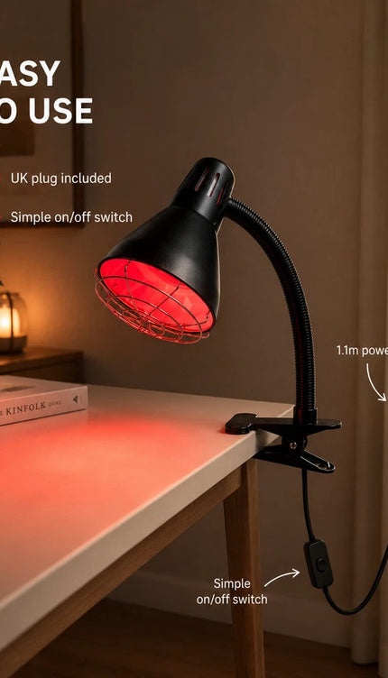 Infrared Heat Lamp 150W Red Light Therapy Clip On Adjustable Muscle Relaxation