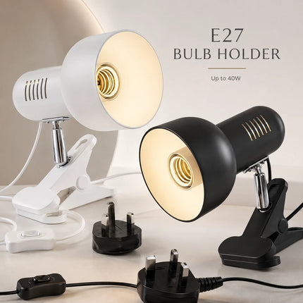 Clip On LED Study Lamp E27 For Bed Headboard Desk Shelf Adjustable Reading Light