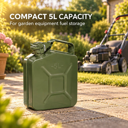 5L Heavy Duty Metal Jerry Can – Petrol & Diesel Fuel Storage Container