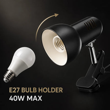 Clip On LED Study Lamp E27 For Bed Headboard Desk Shelf Adjustable Reading Light