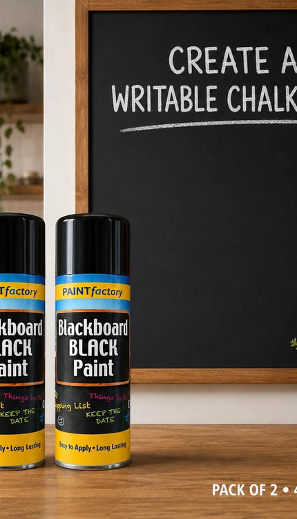 Blackboard Black Spray Paint 400ml Multipurpose Long Lasting Matt Black 2-Pack