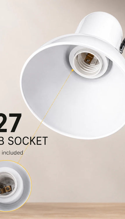 Desk Lamp E27 Swing Adjustable Arm Table Light with Clamp Reading Craft Work