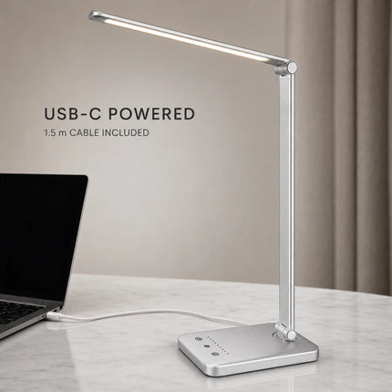 LED Desk Lamp Dimmable Touch Control USB 5 Modes Timer Reading Study Light