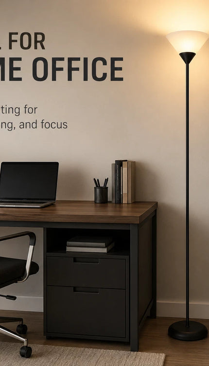 Uplighter Floor Lamp Sleek & Modern Standing Tall Lamp for Home Office