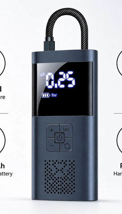 Car Tyre Inflator 150PSI Cordless Air Compressor Pump Digital 5V 4000mAh Battery