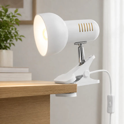 Clip On LED Study Lamp E27 For Bed Headboard Desk Shelf Adjustable Reading Light
