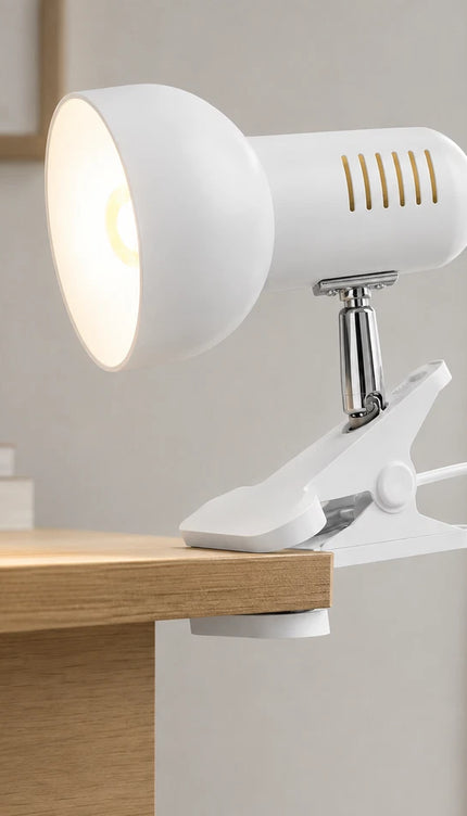 Clip On Reading Light Desk Lamp E27 Bulb Holder Bed Headboard Shelf Adjustable