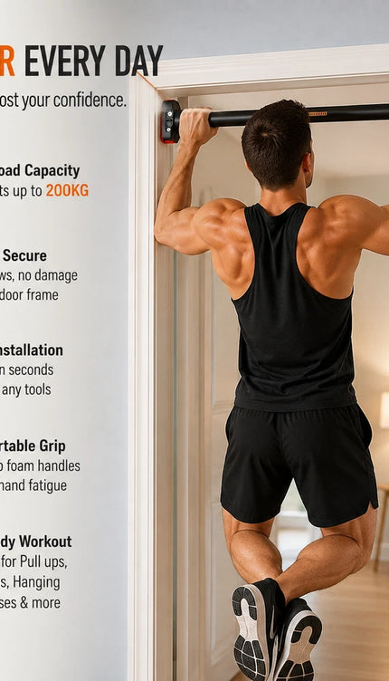 Adjustable Doorway Pull-Up Bar – Black