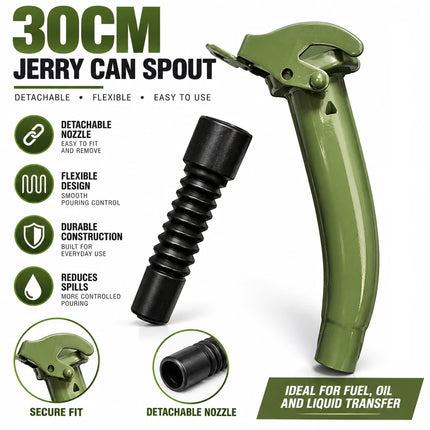 10L Heavy Duty Metal Jerry Can – Petrol & Diesel Fuel Storage Container (Pack of 1)