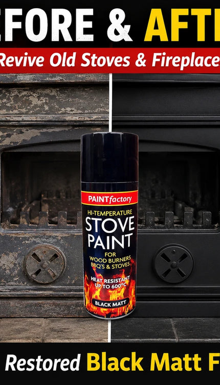 Stove Paint Spray 400ml Black Matt Heat Resistant Paint for Fireplace BBQ Stove