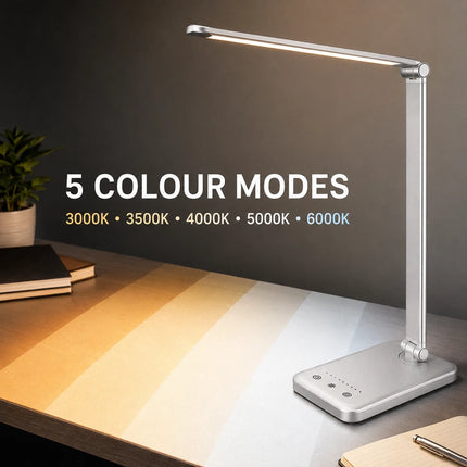 LED Desk Lamp Dimmable Touch Control USB 5 Modes Timer Reading Study Light