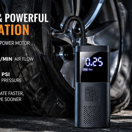 Car Tyre Inflator 150PSI Cordless Air Compressor Pump Digital 5V 4000mAh Battery