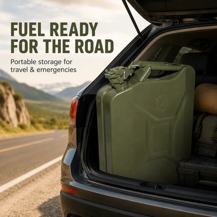 10L Heavy Duty Metal Jerry Can – Petrol & Diesel Fuel Storage Container (Pack of 1)