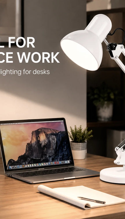 Desk Lamp E27 Swing Adjustable Arm Table Light with Clamp Reading Craft Work