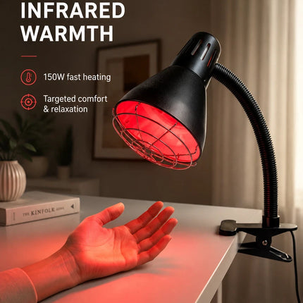 Infrared Heat Lamp 150W Red Light Therapy Clip On Adjustable Muscle Relaxation