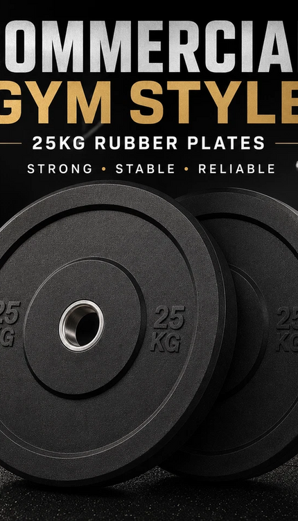 25kg Rubber Bumper Plates – Pack of 2 (50kg Total)