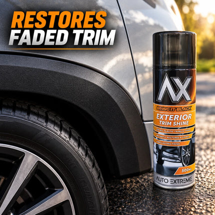 Plastic Trim Restorer Tyre Shine Aerosol Spray Bring It Black 500ml Auto Extreme