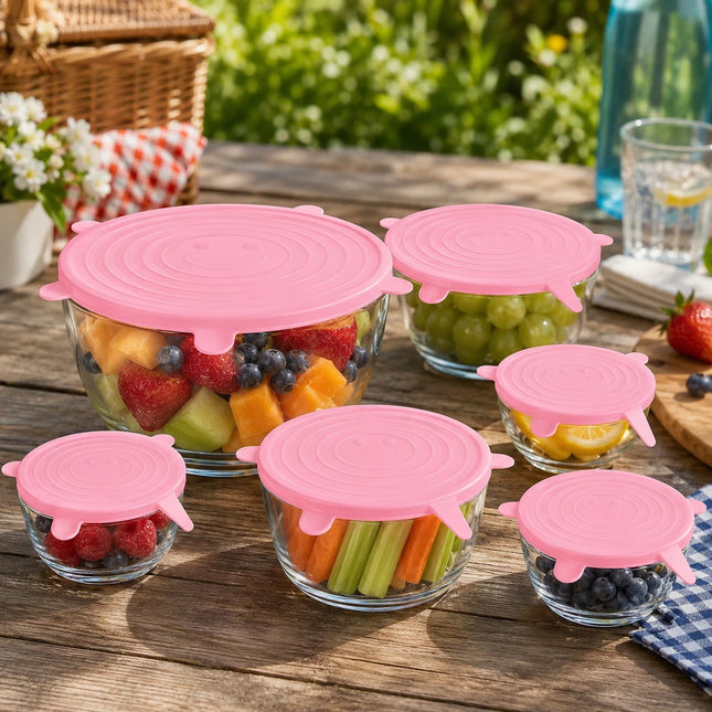 12 Pack Reusable & Flexible Silicone Food Covers